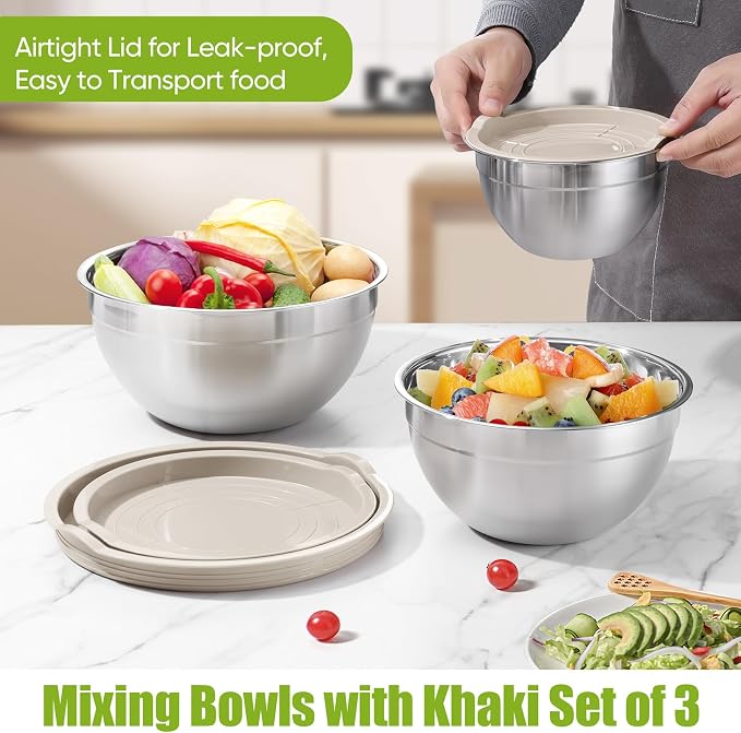 P&P CHEF Khaki Mixing Bowls - Image 6