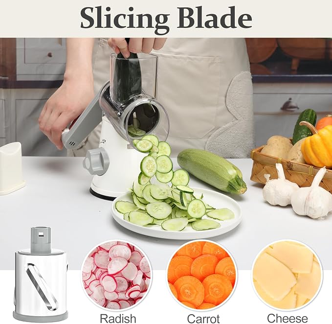 Cambom 5 in 1 Rotary Cheese Grater Hand Crank Cheese Shredder - Image 5