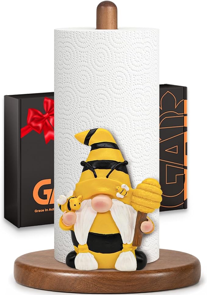 Paper Towel Holder, Honey Bee Kitchen Decor, Cute 3D Gnome Gifts by Unknown