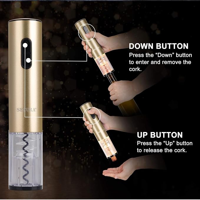 Secura Electric Wine Opener, Automatic Bottle Corkscrew Opener - Image 5