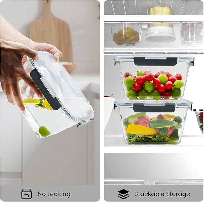2 Pack Large Glass Storage Containers - Image 3