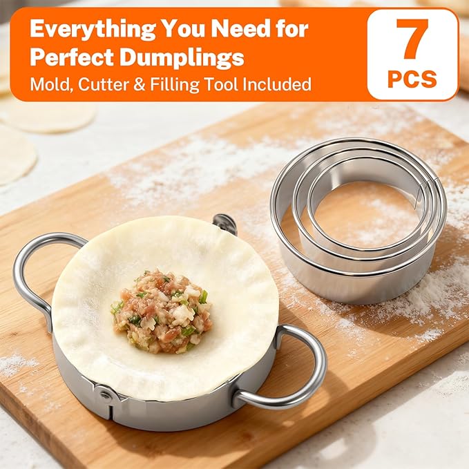 3-in-1 Stainless Steel Dumpling & Empanada Maker Set | Professional Press Mold - Image 3