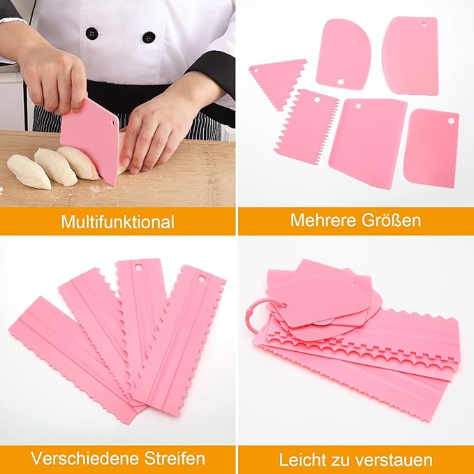 12 Pcs Adjustable Cake Smoother Set, Plastic Cake Decorating Tools Comb and - Image 3