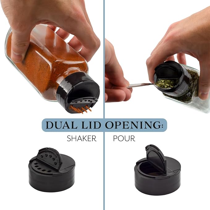 Cornucopia Brands French Square Spice Jars, Spice Shaker/Pourer w/ Lid; 1-Cup / - Image 3