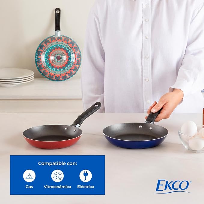 Ekco 3-Piece Frying Pan Set For all Stovetops, Dishwasher Safe - Image 9