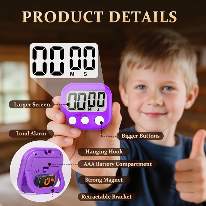 24 Pack Digital Kitchen Timer Small Classroom Timers - Image 5