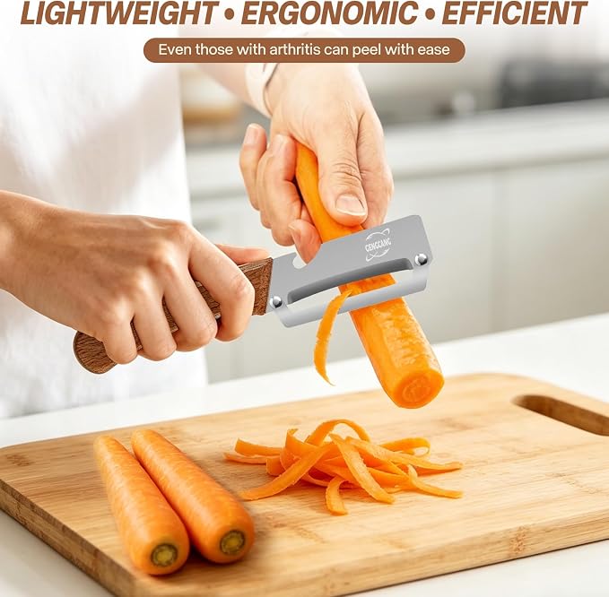 Multi-Functional Vegetable Peeler – Comfortable Wooden Handle - Image 4