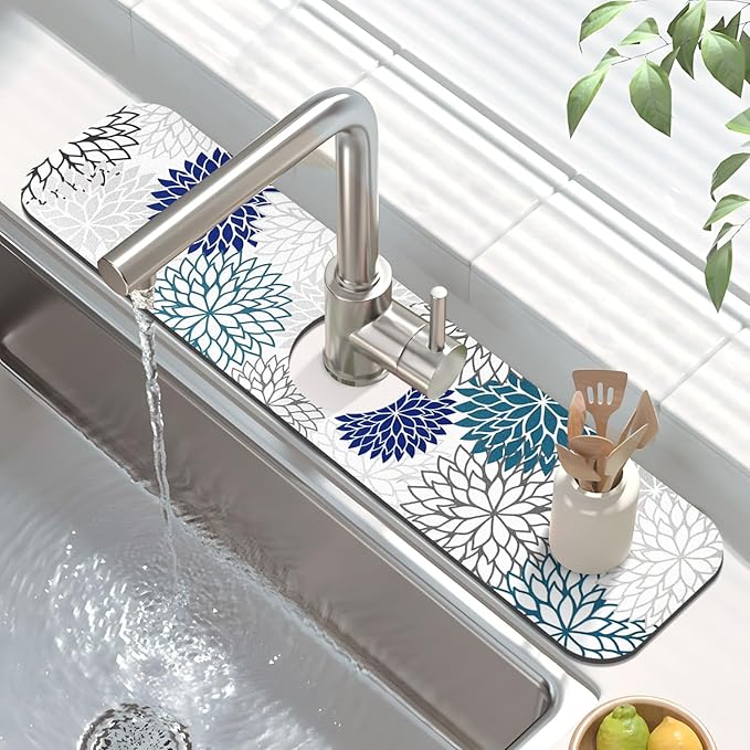 Findosom 2PCS 16" x 24" Dish Drying Mat & 24" x 5.5" Sink Splash Guard - Image 4