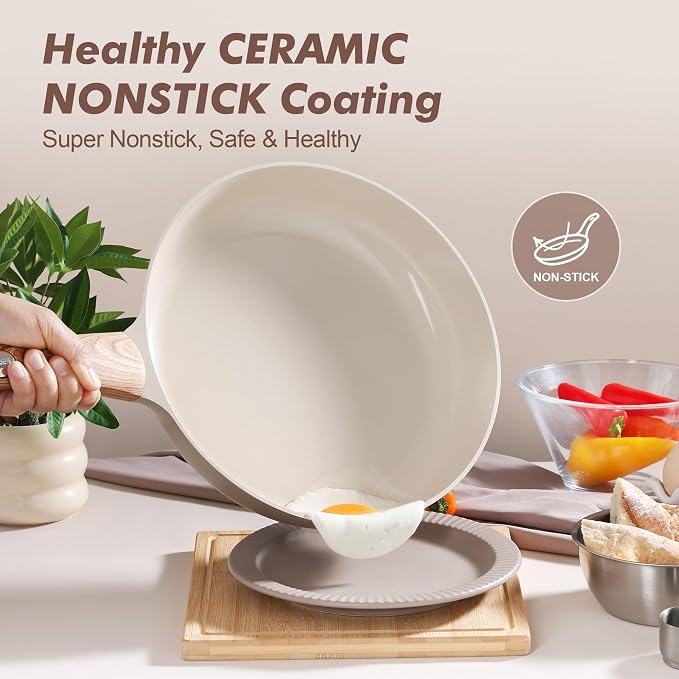 SENSARTE Ceramic Nonstick Frying Pan Skillet 11Inch Non Stick Omelette Pans - Image 2