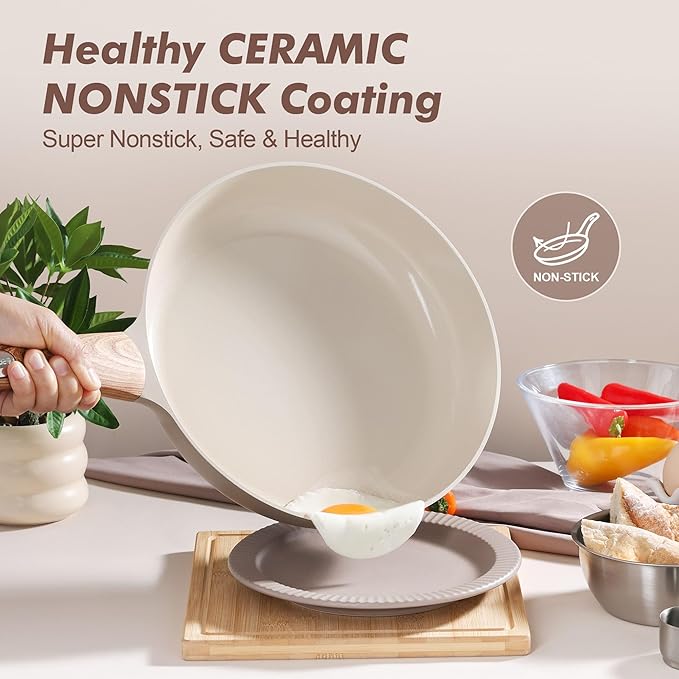 SENSARTE Ceramic Nonstick Frying Pan Small Skillet 8Inch Non Stick Omelette Pans - Image 2