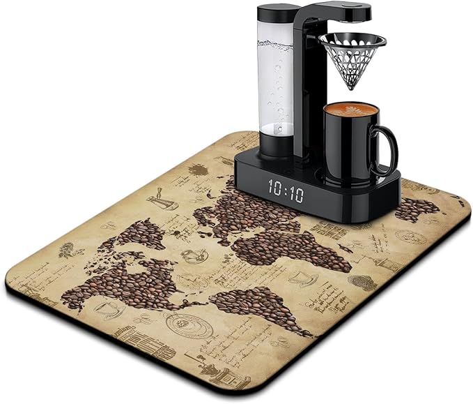 Coffee Bar Mat Accessories for Countertop by Kuyig+Home