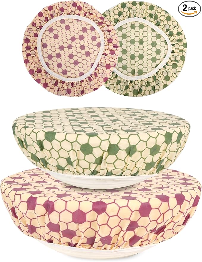 Reusable Bowl Covers for Bread Proofing（2 Large）- Cotton Beeswax Bowl Covers by Unknown