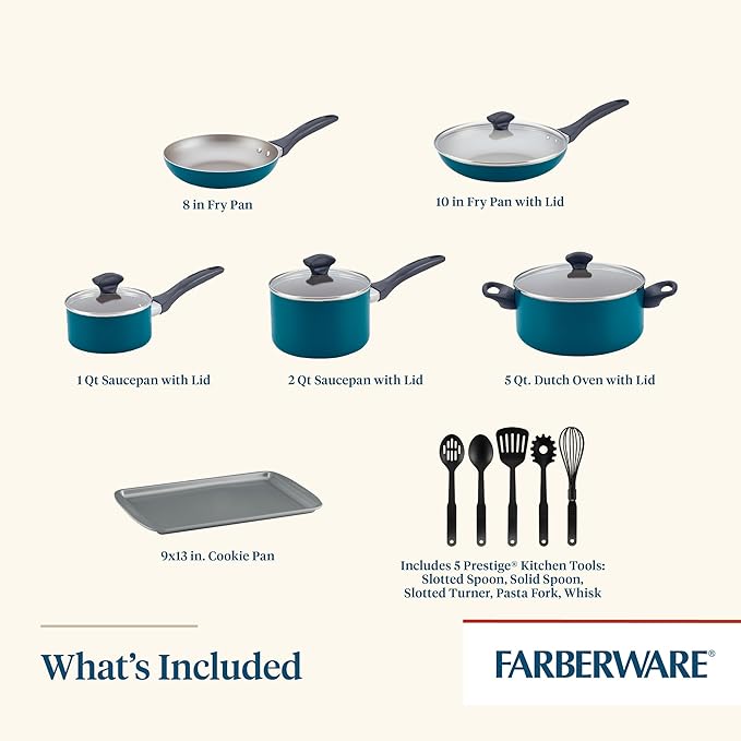 Farberware 20361 Dishwasher Safe Nonstick Cookware Set / Pots and Pans Set - Image 2