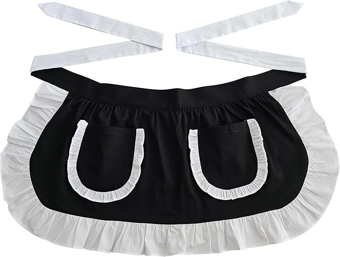 Women’s Waist Aprons with White Pockets Half Server Home Waitress Vintage by CBTRFashion