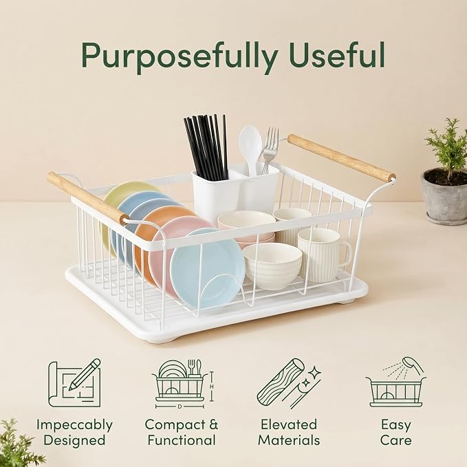 Dish Racks for Kitchen Counter, Thickened Metal Dish Drying Rack - Image 3