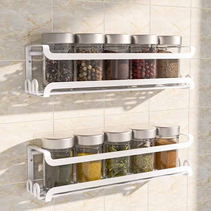 LUCYCAZ 2 Pack Wall Mounted Spice Rack by LUCYCAZ