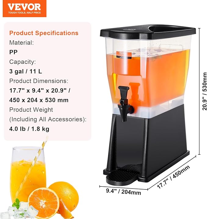 VEVOR Beverage Dispenser, 3 Gallon Drink Dispenser - Image 7