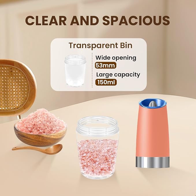 Gravity Electric Salt And Pepper Grinder Set, Automatic Salt And Pepper Grinder - Image 5
