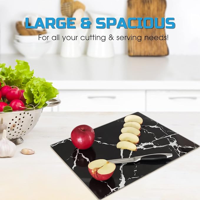 VASUHOME Glass Cutting Board, 16 * 12 inch Set of 1 Tempered Glass Cutting Board - Image 6