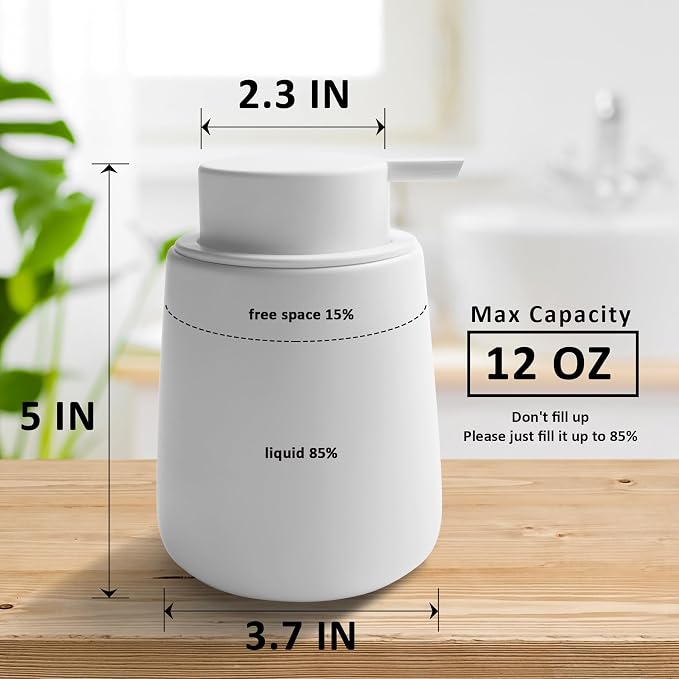 Soap Dispenser Ceramic with Easy-to-Press Pump Hand Lotion Liquid Dispenser - Image 7