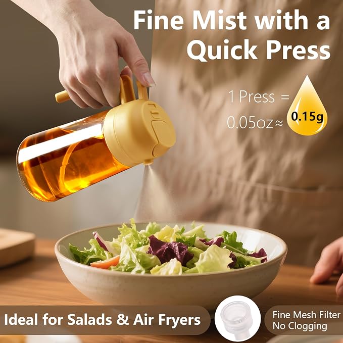 SWEET VIEW Oil Sprayer for Cooking, 16oz/470ml 2 In 1 Glass Olive Oil Sprayr & - Image 3