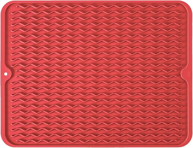 Silicone Dish Drying Mat, Non-Slip Easy Clean Sink Mat Large Heat-resistant by MODENGKONGJIAN