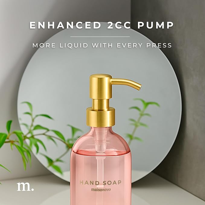 MaisoNovo Soap Dispenser 2-Piece Set | 16.9oz Pink Bottles - Image 5