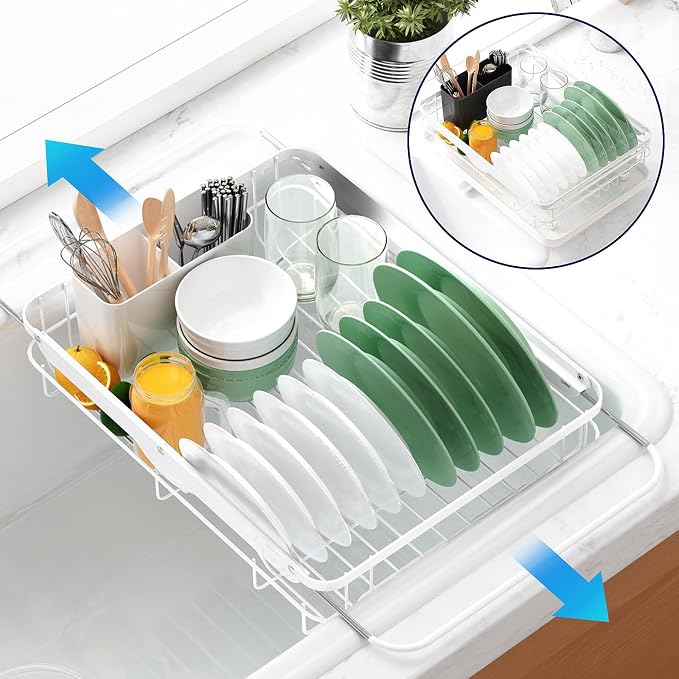Kitsure Dish Drying Rack for Kitchen Counter, Stainless Steel Sink Organization by Kitsure