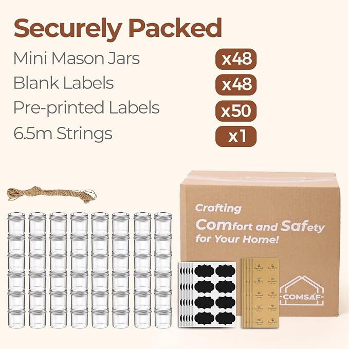 ComSaf Small Mason Jars 2 oz, Small Canning Jars, Mini Glass Jar - Image 8