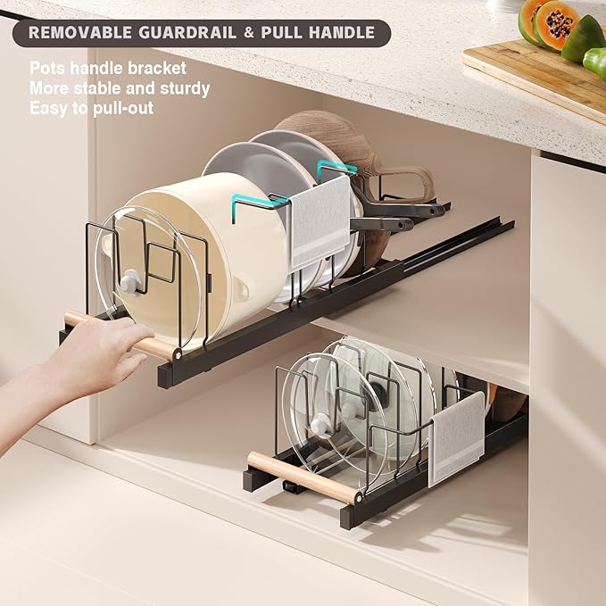 Magheo 2 Pack Pull Out Pots and Pans Organizer Under Cabinet - Image 3