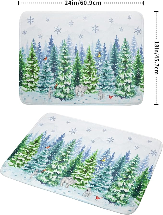 Winter Bear Bird Dish Drying Mat - Image 2