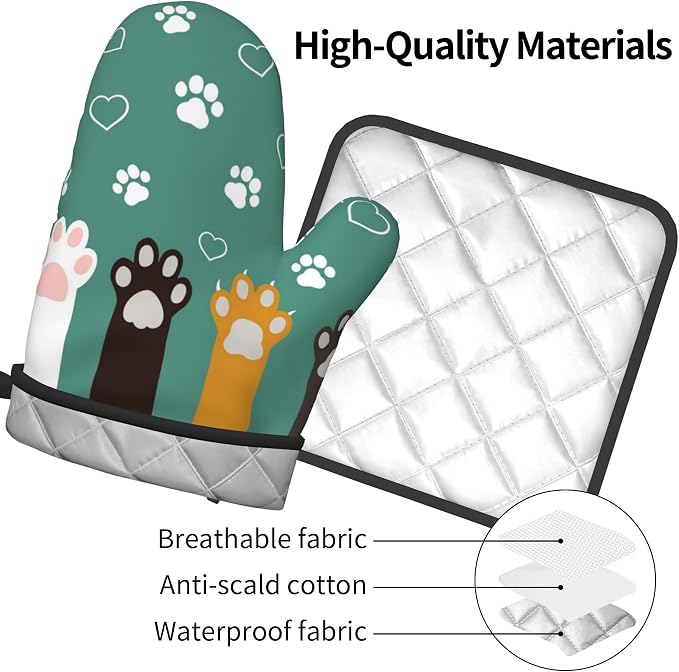 Cat Oven Mitt Potholders Sets - Image 4