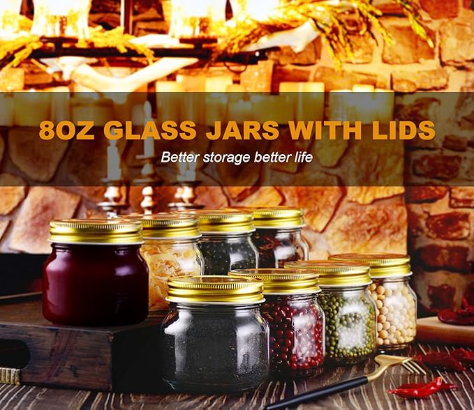 Rainforce Mason Jars 8 oz 30 Pack- Small Mason Jars - Image 2