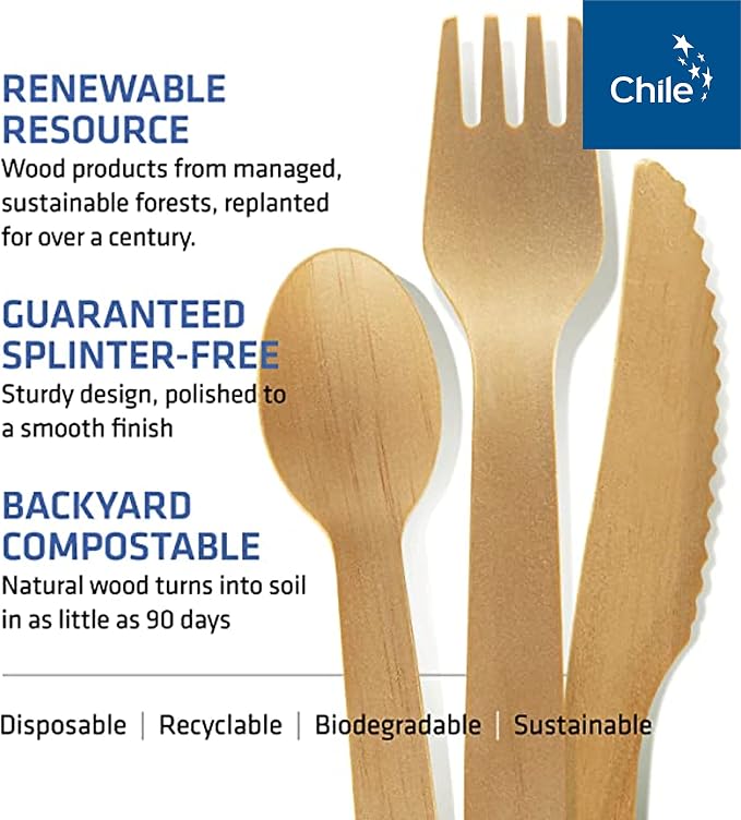 Disposable Wooden Cutlery Set - Image 4