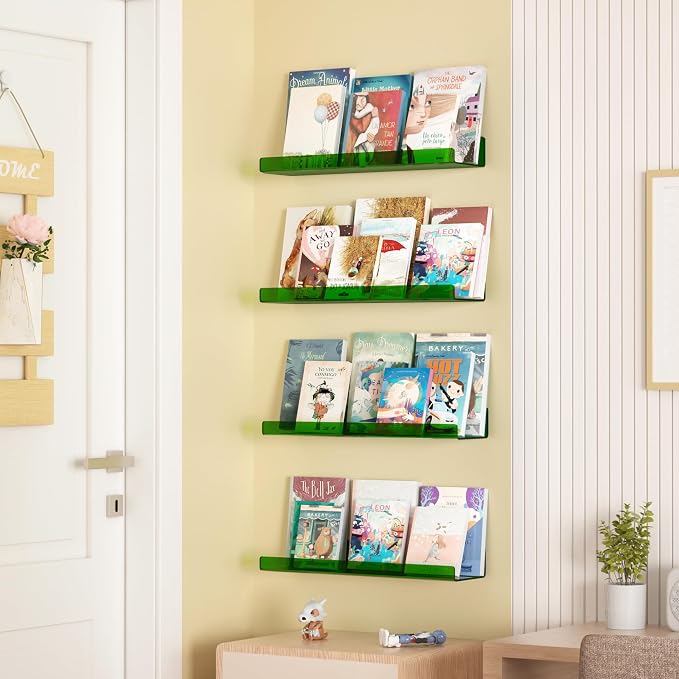 upsimples Acrylic Shelves for Wall Decor, Living Room, Floating Bookshelves for - Image 4