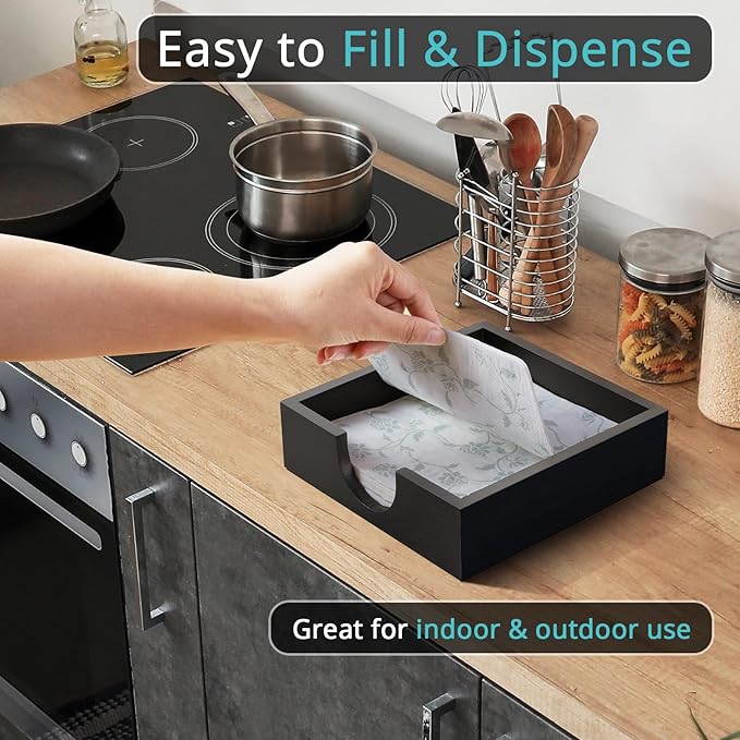 Napkin Holder for Table, Wooden Napkins Holders For Paper Napkins, Flat Napkin - Image 4