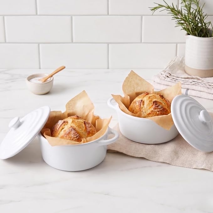 Kook Ceramic Mini Cocotte Set, Small Casserole Dishes - Image 3