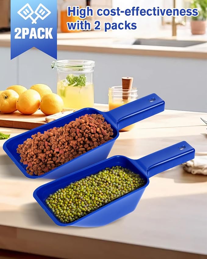 2 Cup Dog Food Scoop, Plastic Pet Food Scoop - Image 4