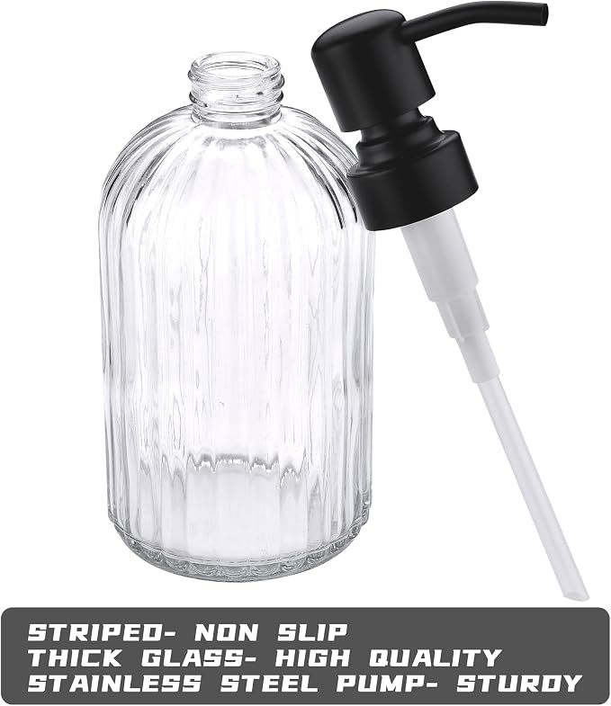 16Oz Bathroom Glass Soap Dispenser - Image 5