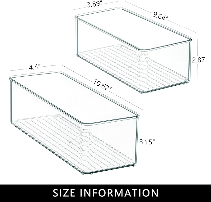 Qilinba 8 PACK Drawer Organizer Bins Bathroom Deep Drawer Silverware Organizers - Image 2
