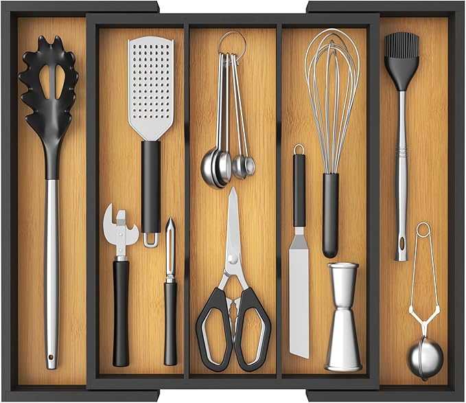 Lifewit Utensil Organizer for Kitchen Drawer, Expandable Cooking Utensil Tray by Lifewit