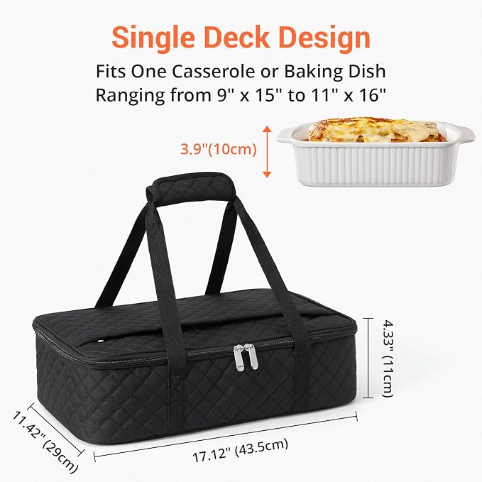 Insulated Casserole Carrier Portable Food Tote - Image 2