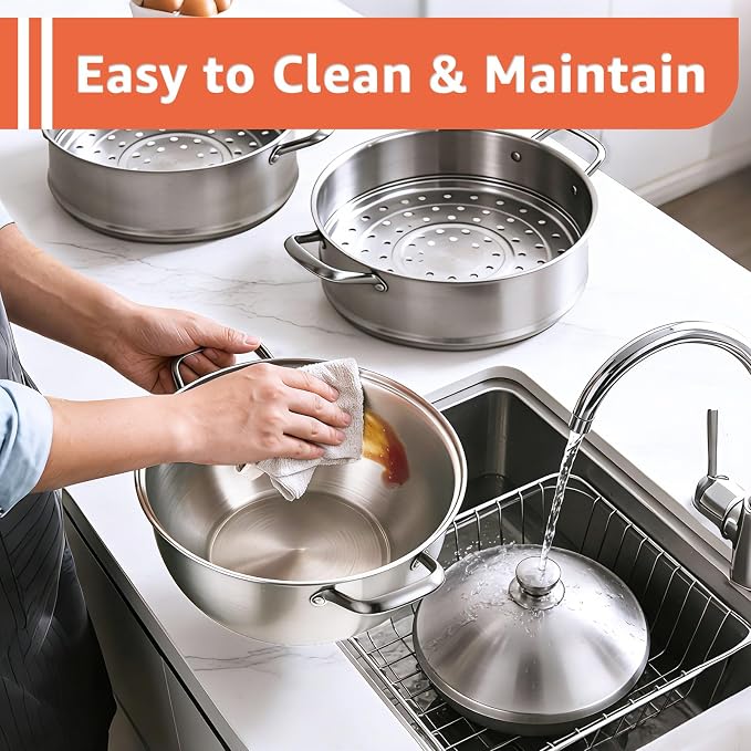 LOLYKITCH 8-Quart/ 30CM Stainless Steel Steamer Pot - Image 6