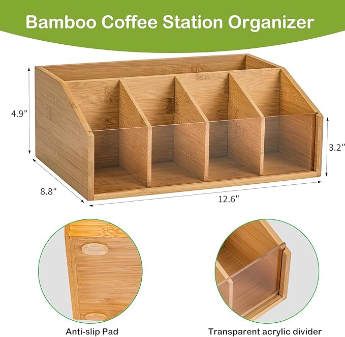 Bamboo Coffee Station Organizer - Image 2