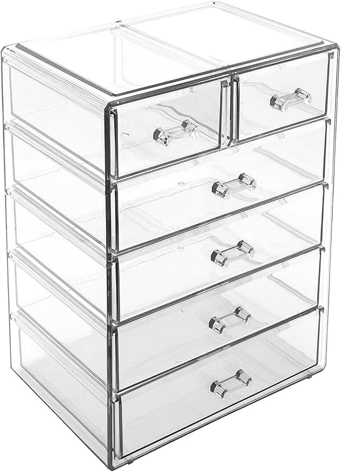 Sorbus Acrylic Makeup Organizer Set, 6-Drawer Vanity & Countertop Cosmetic - Image 8