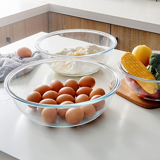 Glass Mixing Bowl Set with Airtight Lids - Image 6