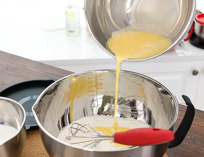 Rorence Mixing Bowls with Lids Set: Stainless Steel Mixing Bowls with Handles - Image 7