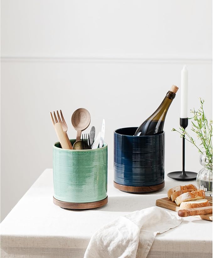 Utensil Holder, 360° Rotating Extra Large Ceramic Kitchen Utensil Holder - Image 5
