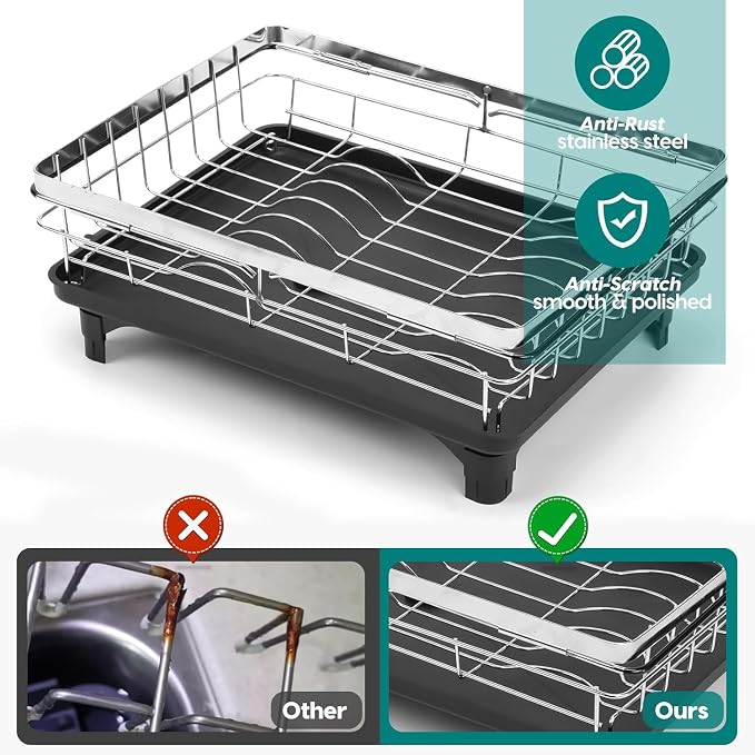 MERRYBOX Stainless Steel Dish Drying Rack, Expandable Dish Drainers - Image 6