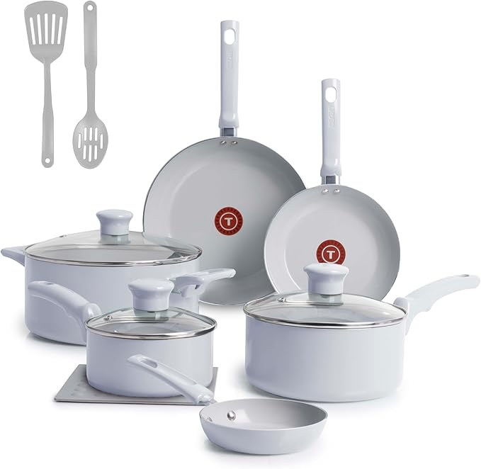 T-Fal Refresh Ceramic Nonstick Cookware Set, 12-Piece Nonstick Cookware by T-falbrand